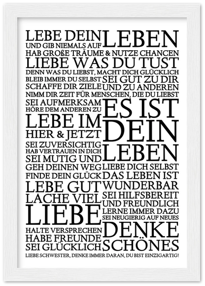Zeitraum-Kunstdruck | "Lebe Dein Leben" Personalisiertes Geschenk | Motivationsposter