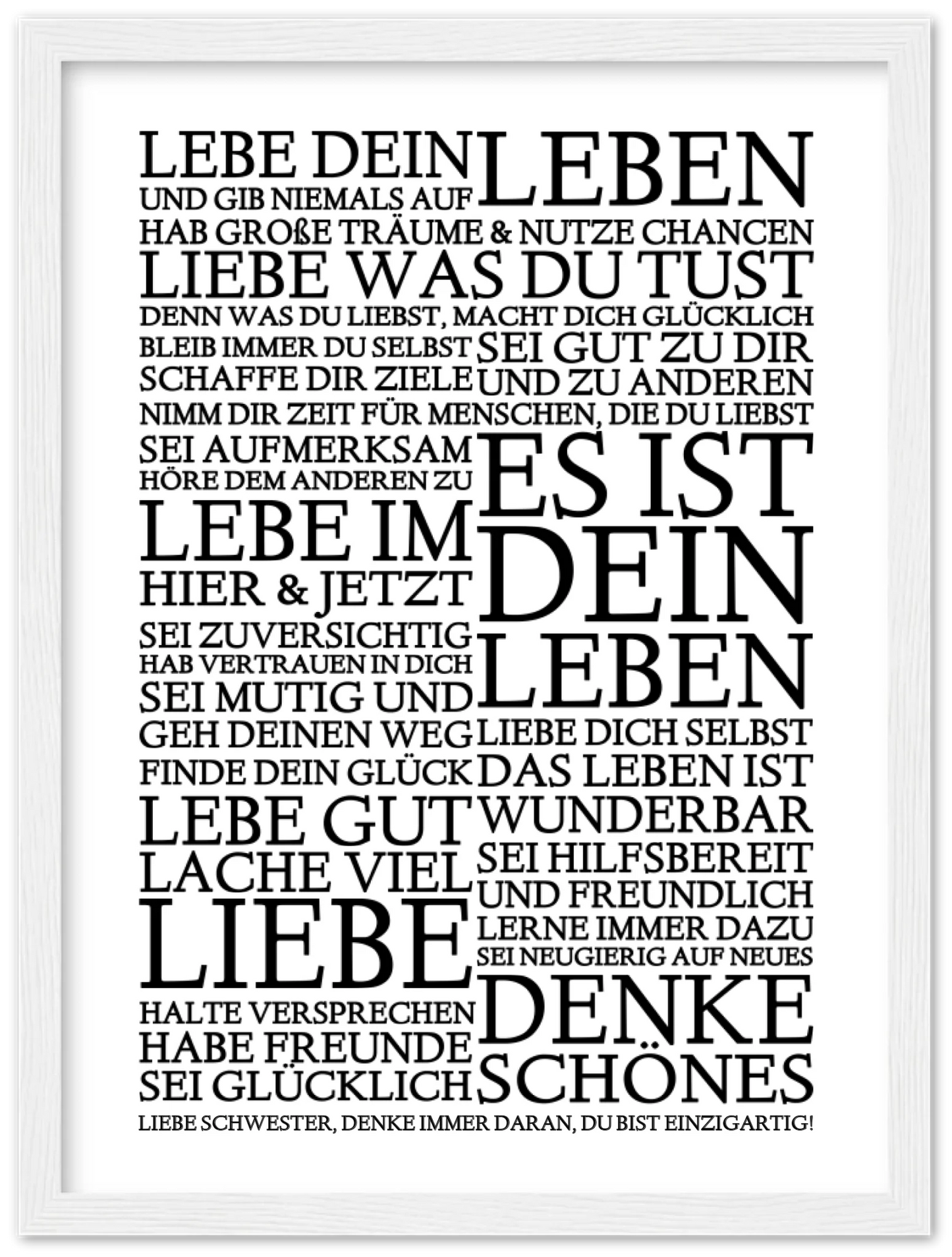 Zeitraum-Kunstdruck | "Lebe Dein Leben" Personalisiertes Geschenk | Motivationsposter