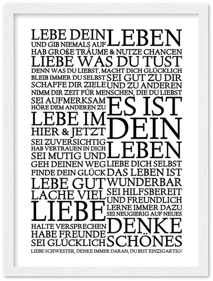 Zeitraum-Kunstdruck | "Lebe Dein Leben" Personalisiertes Geschenk | Motivationsposter