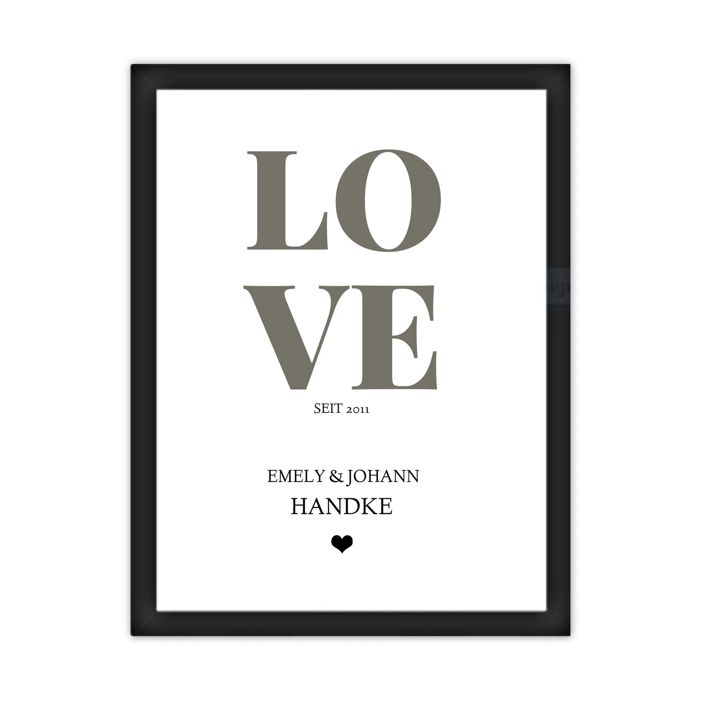 LOVE Poster personalisiert mit Name und Datum