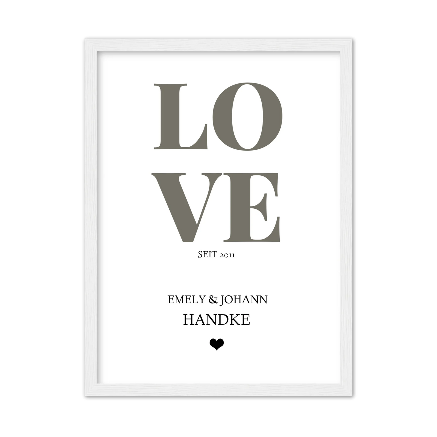 LOVE Poster personalisiert mit Name und Datum
