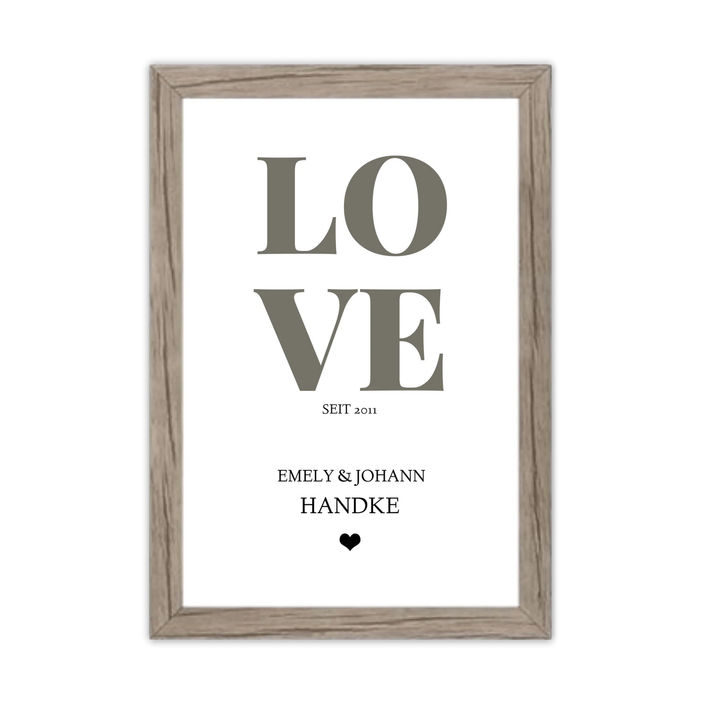 LOVE Poster personalisiert mit Name und Datum