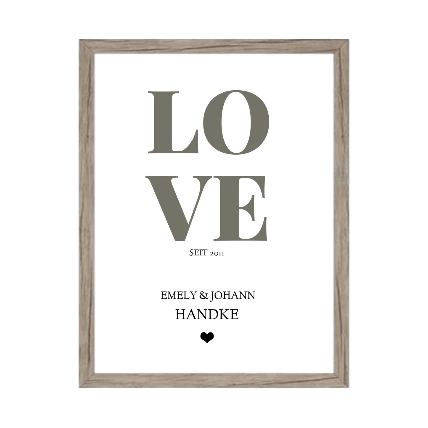 LOVE Poster personalisiert mit Name und Datum