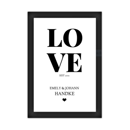 LOVE Poster personalisiert mit Name und Datum