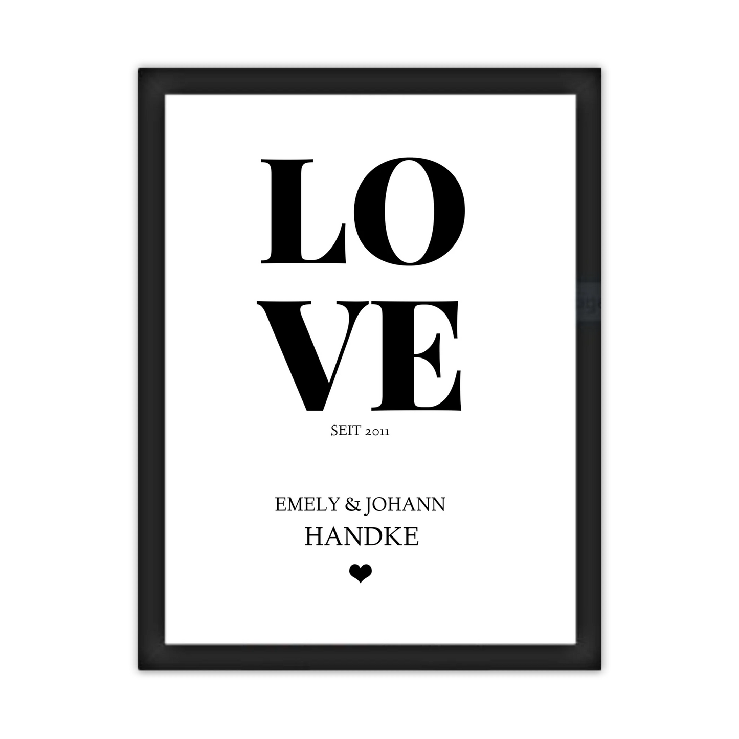 LOVE Poster personalisiert mit Name und Datum