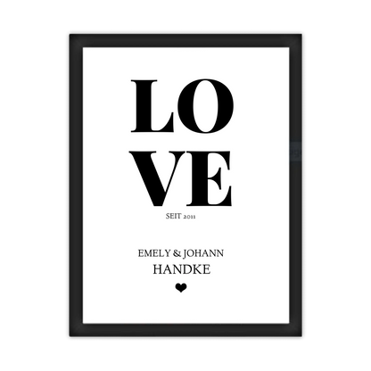LOVE Poster personalisiert mit Name und Datum