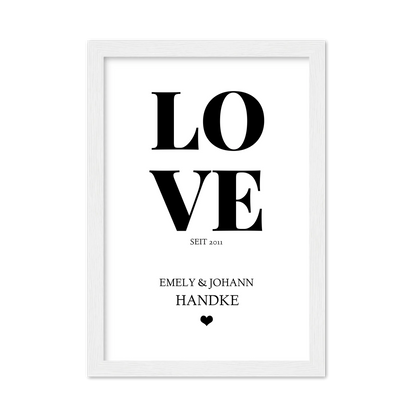LOVE Poster personalisiert mit Name und Datum