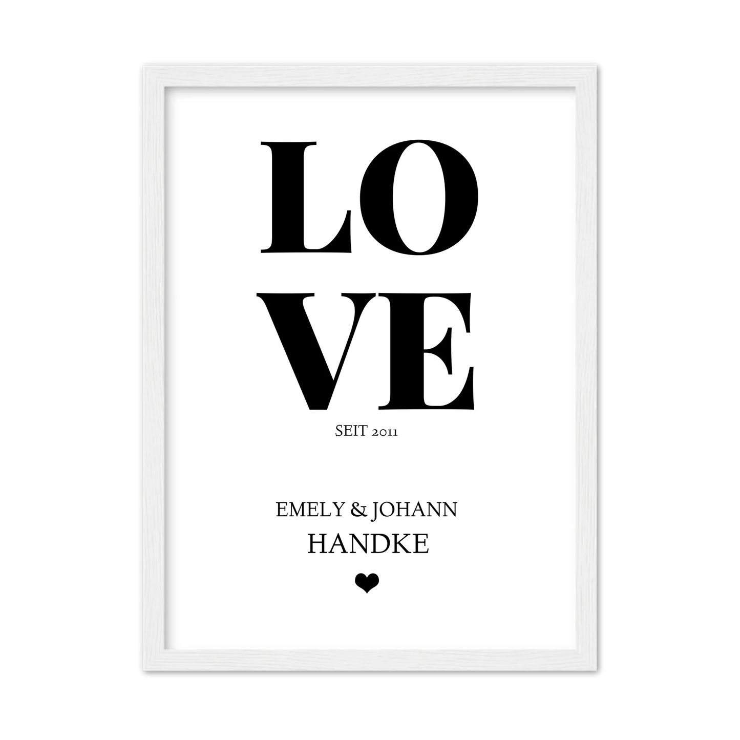 LOVE Poster personalisiert mit Name und Datum