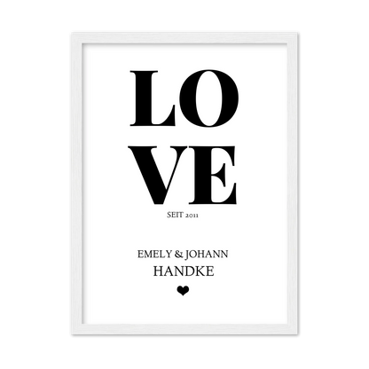 LOVE Poster personalisiert mit Name und Datum