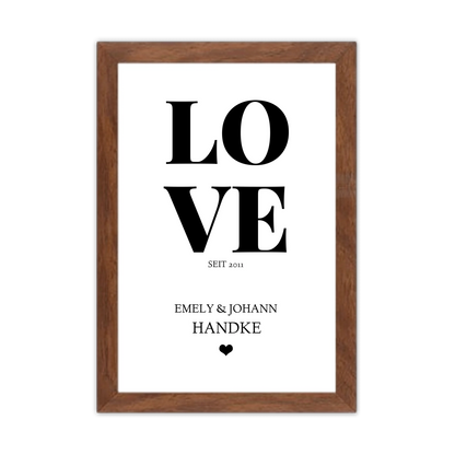 LOVE Poster personalisiert mit Name und Datum