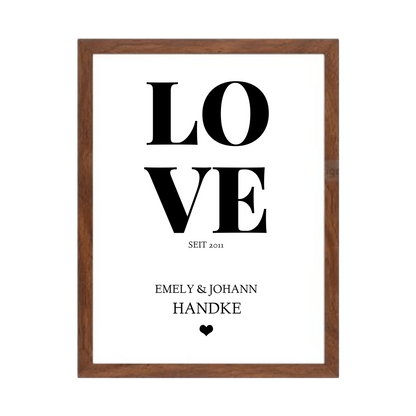 LOVE Poster personalisiert mit Name und Datum