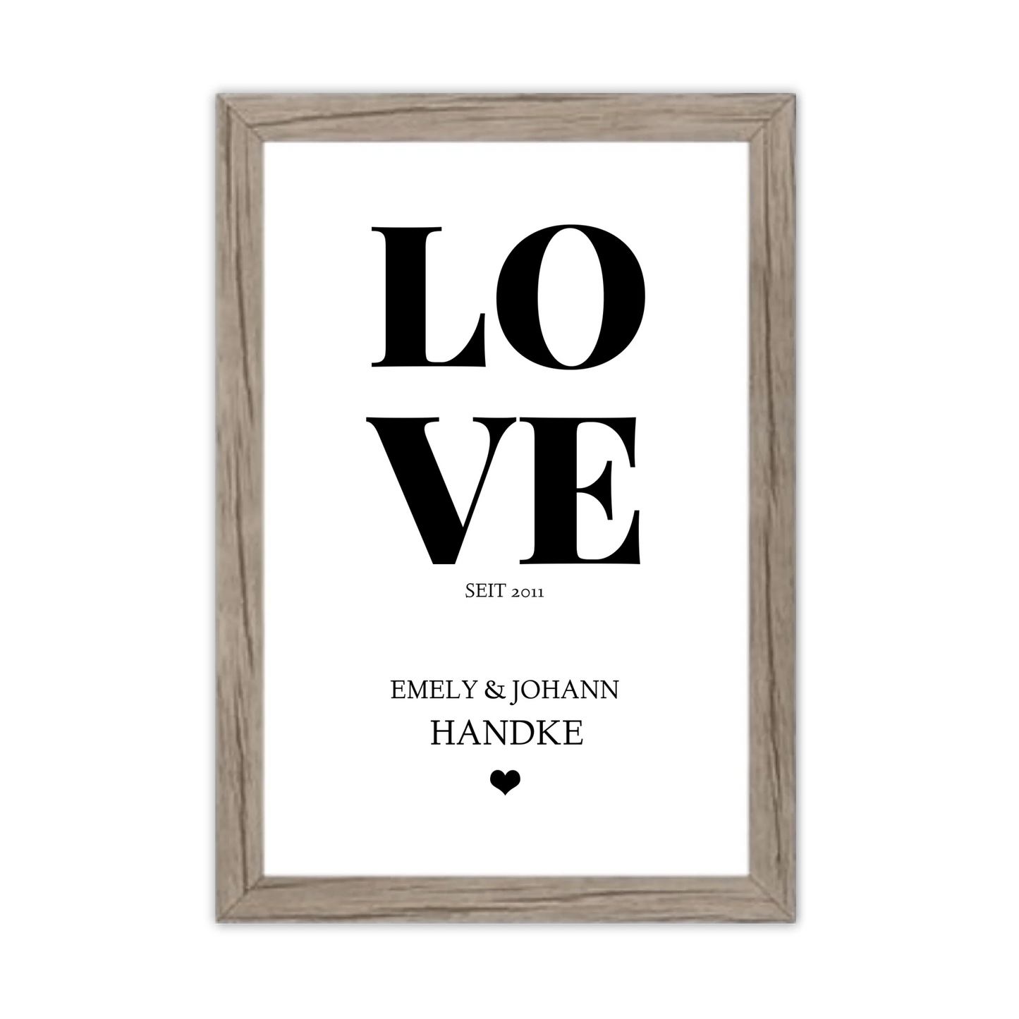 LOVE Poster personalisiert mit Name und Datum