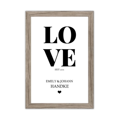 LOVE Poster personalisiert mit Name und Datum