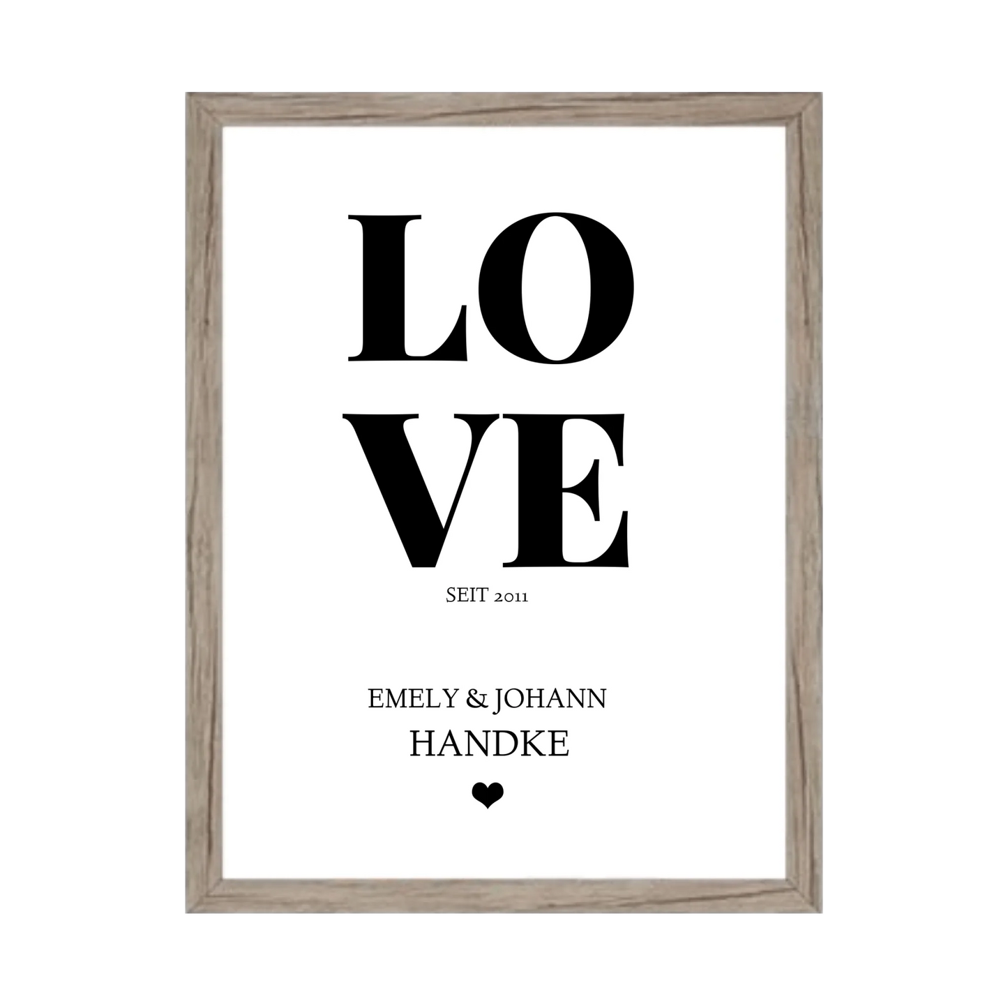 LOVE Poster personalisiert mit Name und Datum