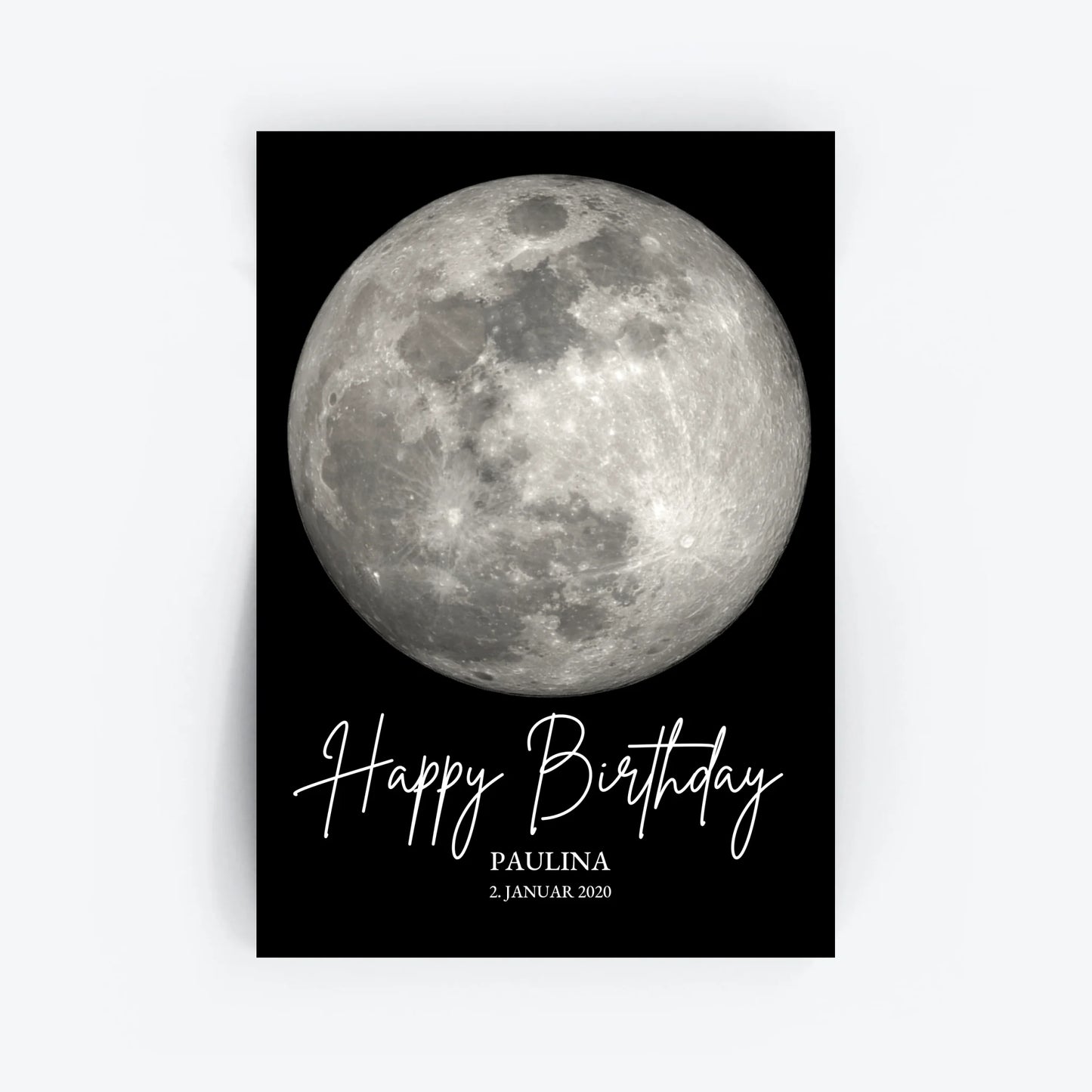 Personalisiertes Geburtstag Mondphasen-Poster - Happy Birthday Poster