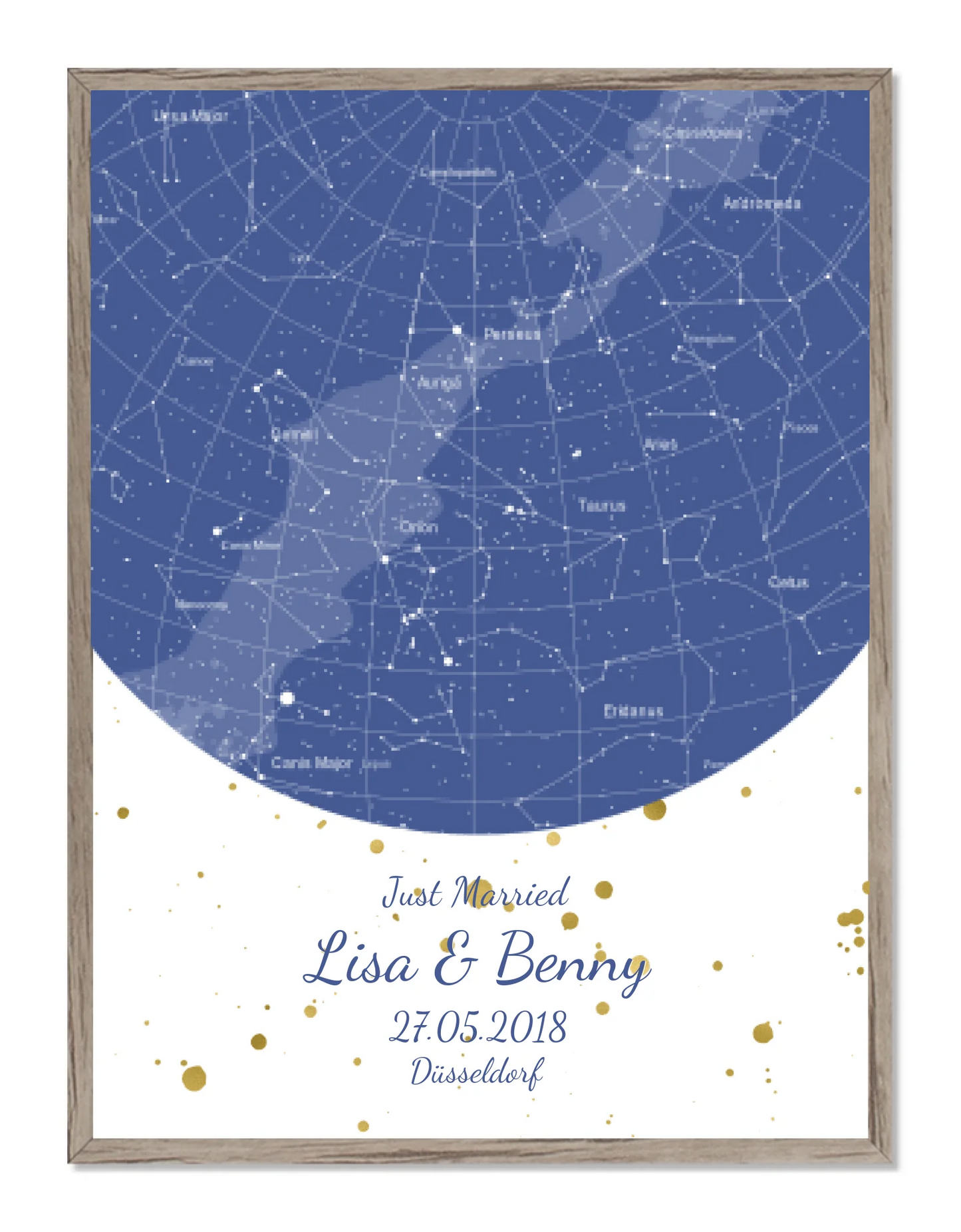 Hochzeitsgeschenk | Personalisierte Sternkarte |  Sternenhimmel Poster | Sternkarte Geschenk zur Hochzeit, zur Geburt, zur Taufe | Geschenk Brautpaar