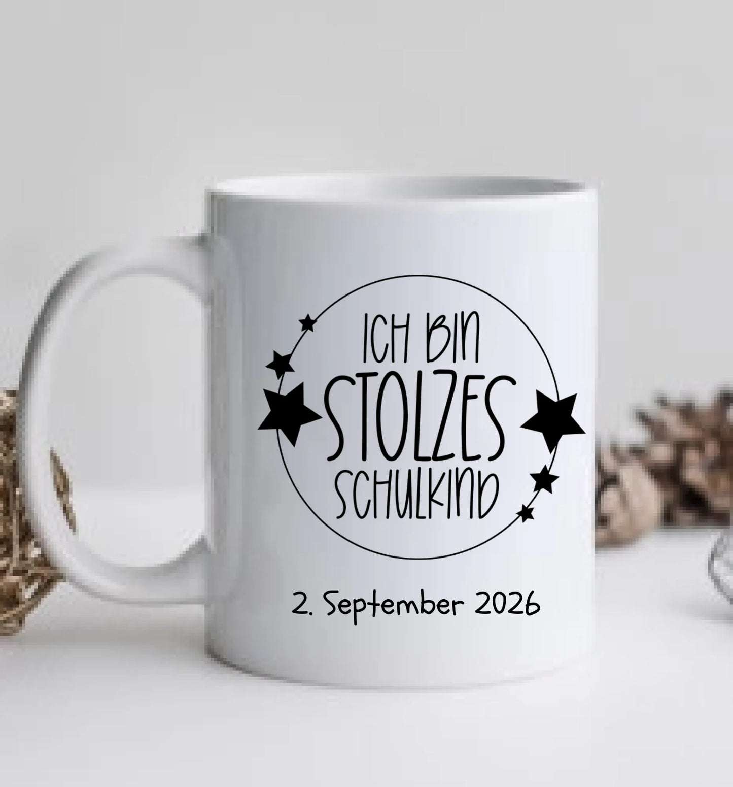 Schulkind 2026 | Kindertasse Geschenk zur Einschulung Tasse Schulbus personalisiert | Einschulungsgeschenk