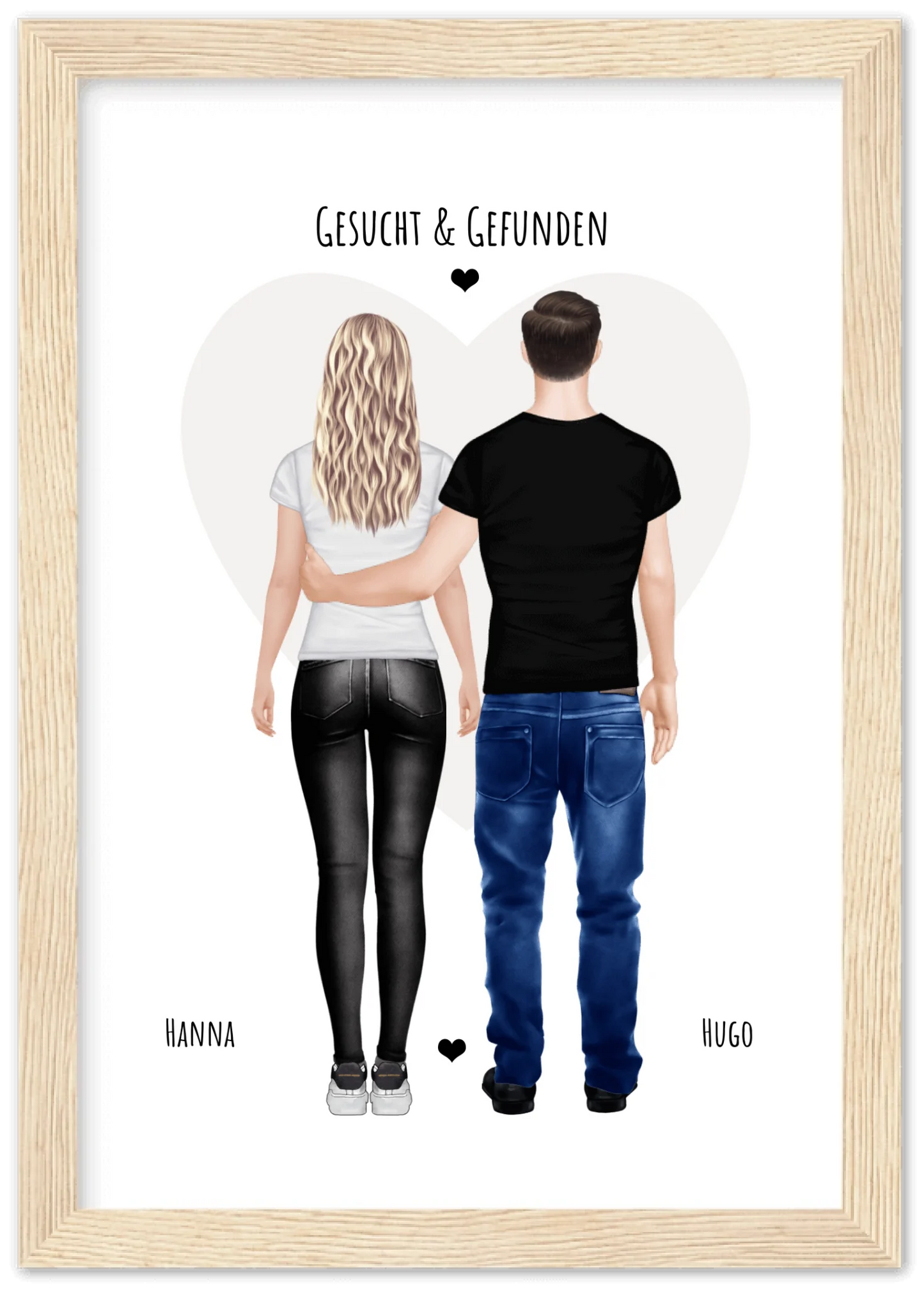 Paarbild gerahmt - Partnergeschenk - Freundin Geschenk Geburtstag - Partner Geburtstagsgeschenk - Ostergeschenk - Geschenk Jahrestag - Valentin 2