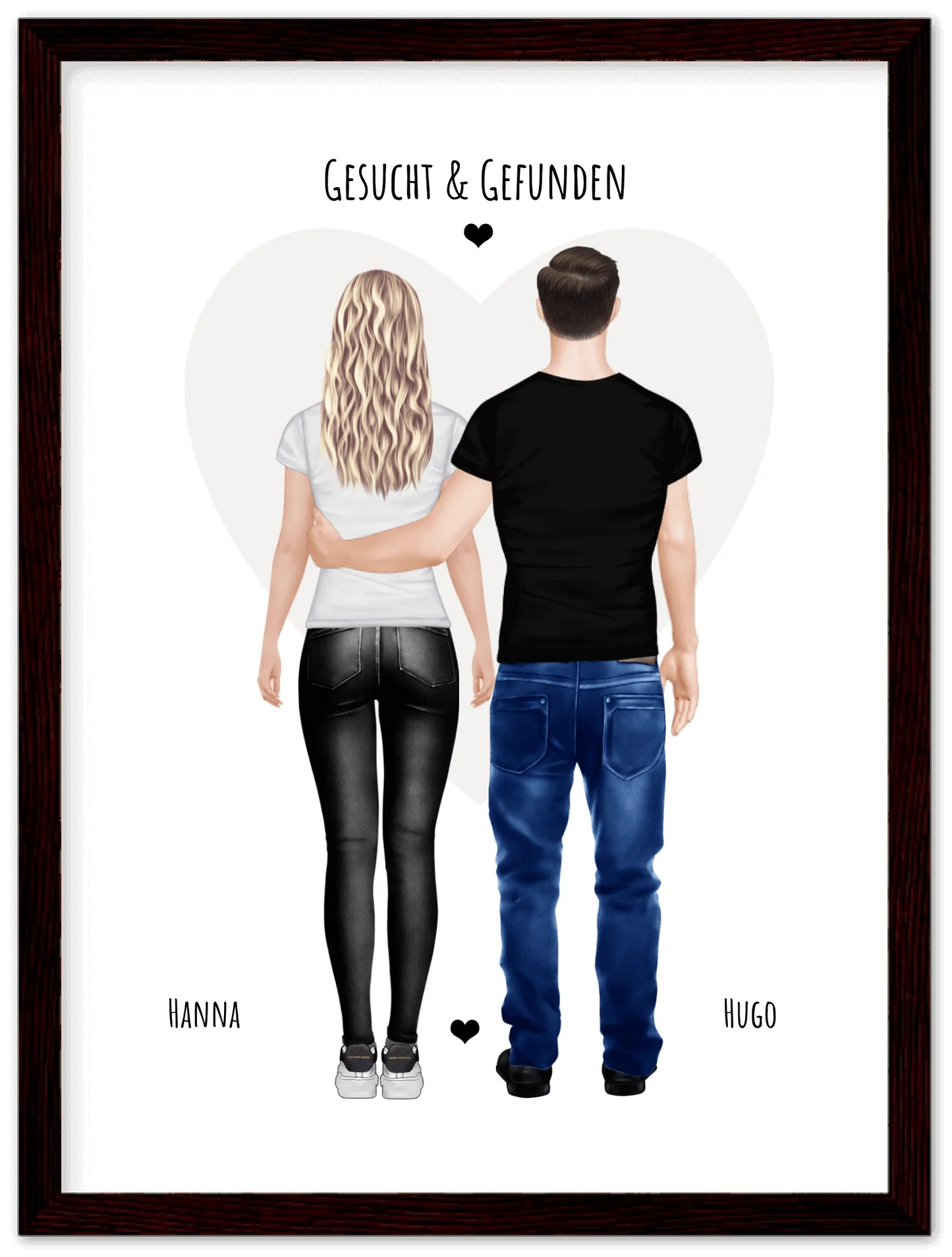 Paarbild gerahmt - Partnergeschenk - Freundin Geschenk Geburtstag - Partner Geburtstagsgeschenk - Ostergeschenk - Geschenk Jahrestag - Valentin 2