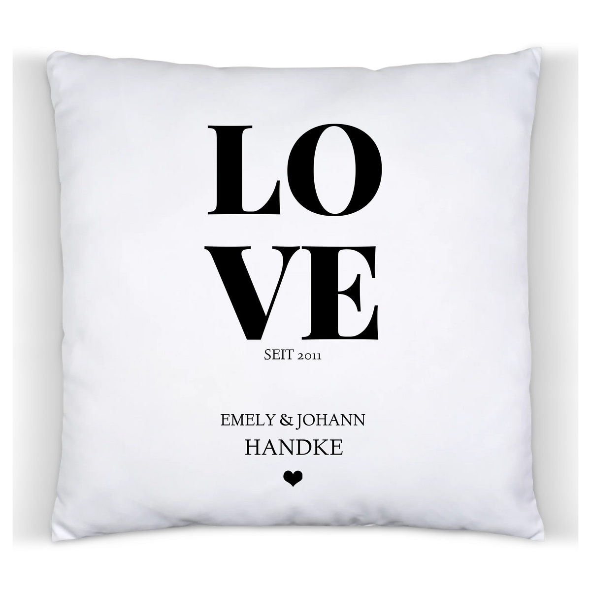 Geschenk zum Jahrestag, Hochzeitstag, Valentinstag  LOVE - Personalisiertes Dekokissen -