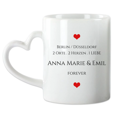 Personalisierte Tasse, wo alles begann, Kennenlernorte,  Partner Geschenk Freund - Lebenspartner - Freundin - Valentin - Hochzeitstag