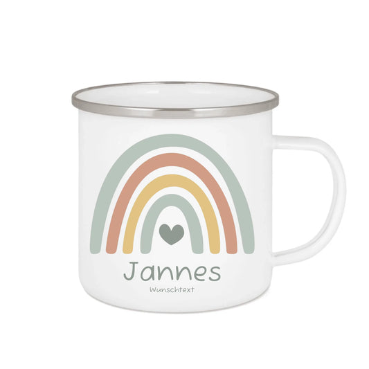 Geschenk zur Einschulung mit Name - Personalisierte Emailletasse