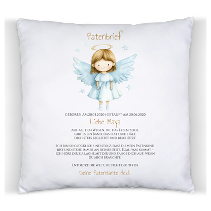 Patenbrief Geschenk Patenkind - Poster, Kissen, Decke, Leinwandbild personalisiert