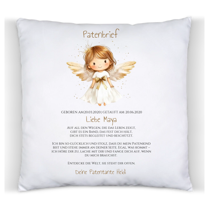 Patenbrief Geschenk Patenkind Schutzengel - Decke, Kissen, Poster, Leinwandbild personalisiert