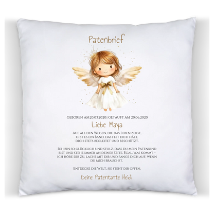 Patenbrief Geschenk Patenkind Schutzengel - Decke, Kissen, Poster, Leinwandbild personalisiert