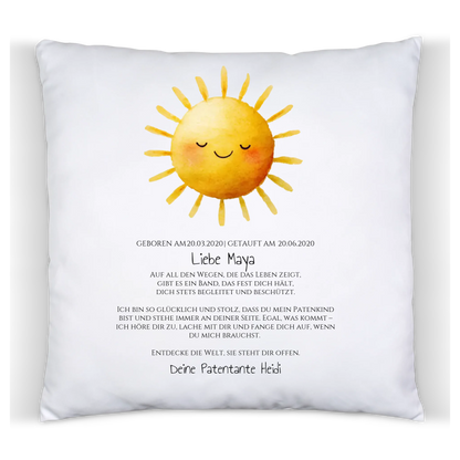 Patenbrief Geschenk Patenkind Sonne - Decke, Kissen, Poster, Leinwandbild personalisiert