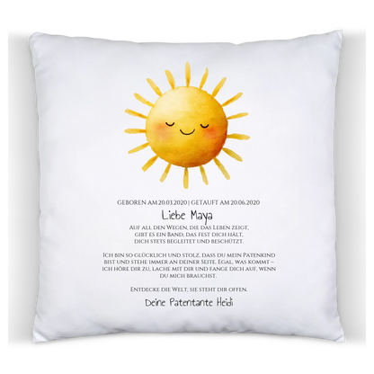 Patenbrief Geschenk Patenkind Sonne - Decke, Kissen, Poster, Leinwandbild personalisiert