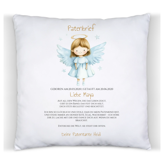 Patenbrief Geschenk Patenkind - Poster, Kissen, Decke, Leinwandbild personalisiert