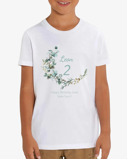 1. - 10. Geburtstag - Happy Birthday oder Wunschtext  Kinder Bio T-Shirt mit Waldtieren Namen und Wunschtext personalisiert
